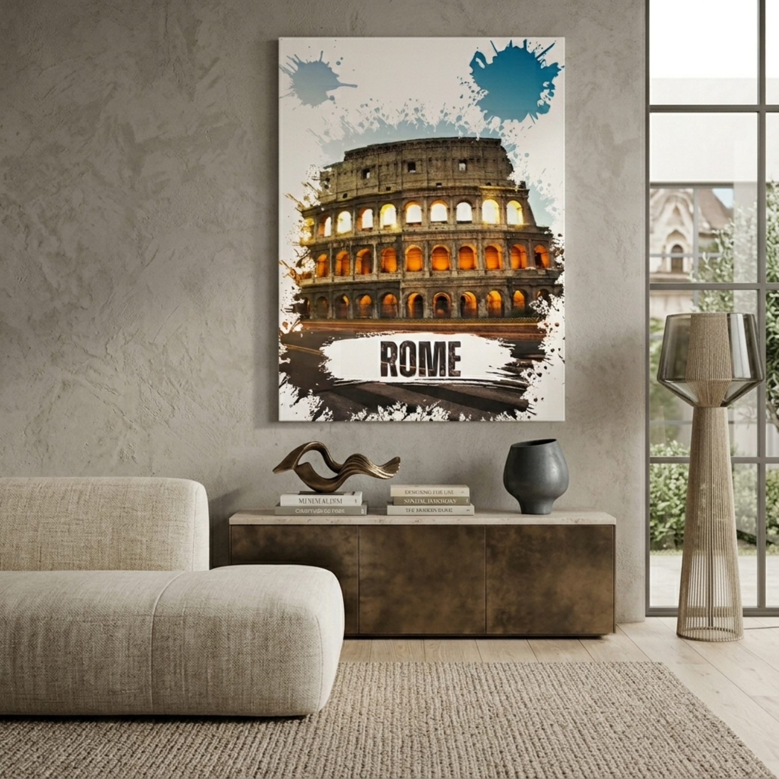 Rome Colosseum Wall Art, Canvas Wall Decor, Home Decoration, Sunset View, Sunset in Rome, Roma City Art, Minimalist Decoration, Kids Gift - Image 3