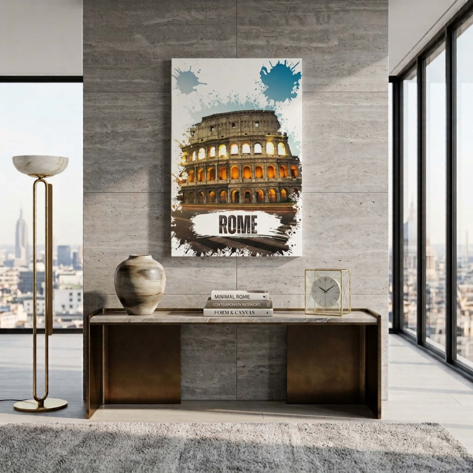 Rome Colosseum Wall Art, Canvas Wall Decor, Home Decoration, Sunset View, Sunset in Rome, Roma City Art, Minimalist Decoration, Kids Gift - Image 4