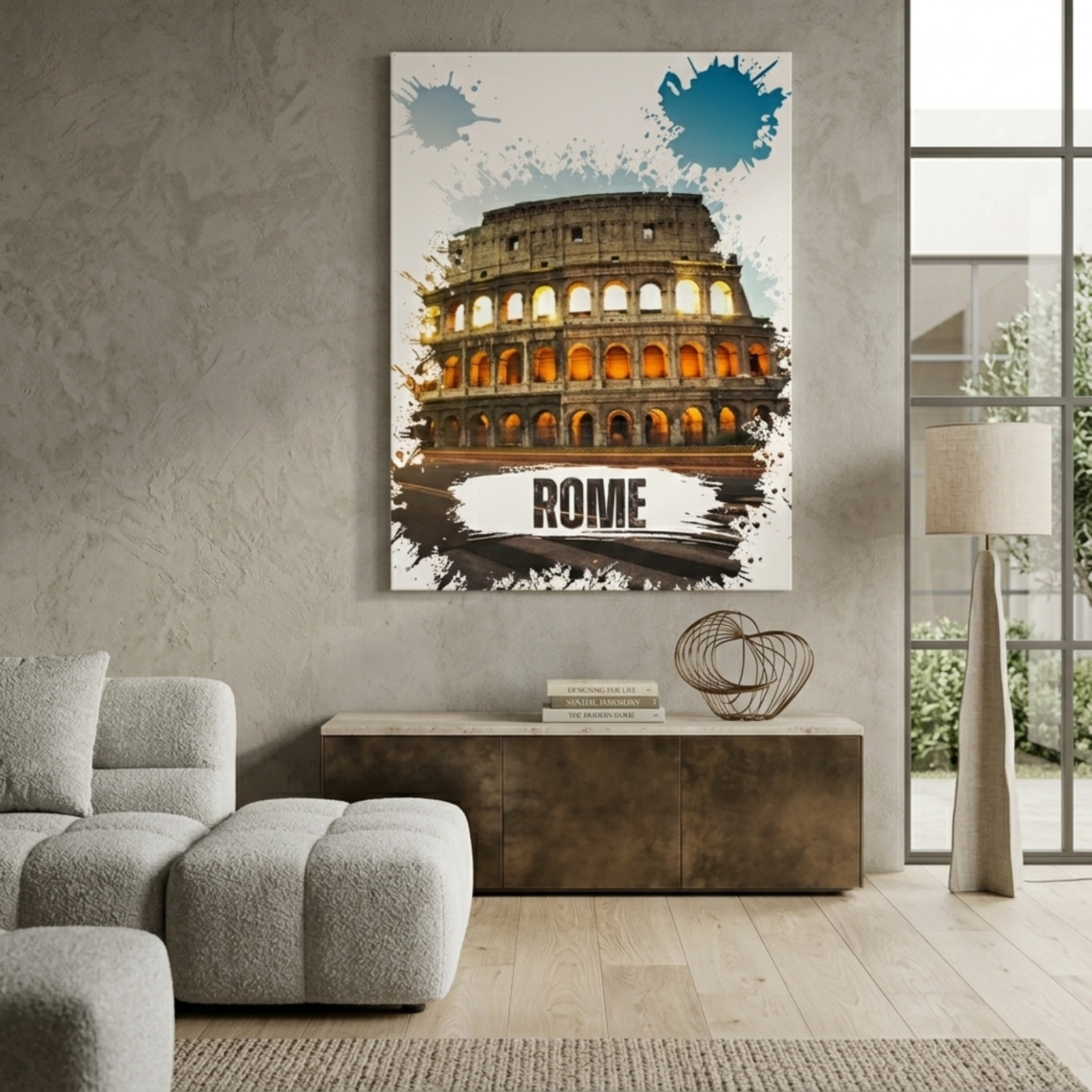 Rome Colosseum Wall Art, Canvas Wall Decor, Home Decoration, Sunset View, Sunset in Rome, Roma City Art, Minimalist Decoration, Kids Gift - Image 5