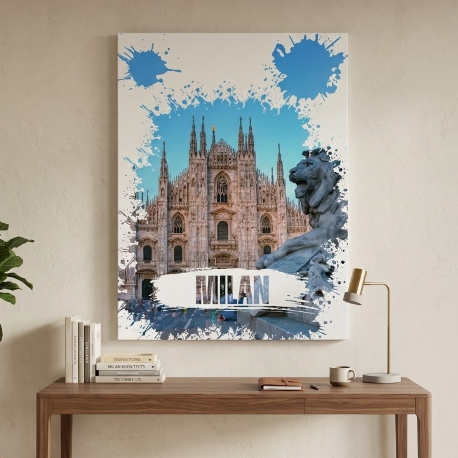 Milan Cathedral Canvas, 3D Canvas Wall Art, Housewarming Gift, Colorful Wall Art, 6 Sizes Canvas, Cotton Canvas Wall Art, Watercolor Art