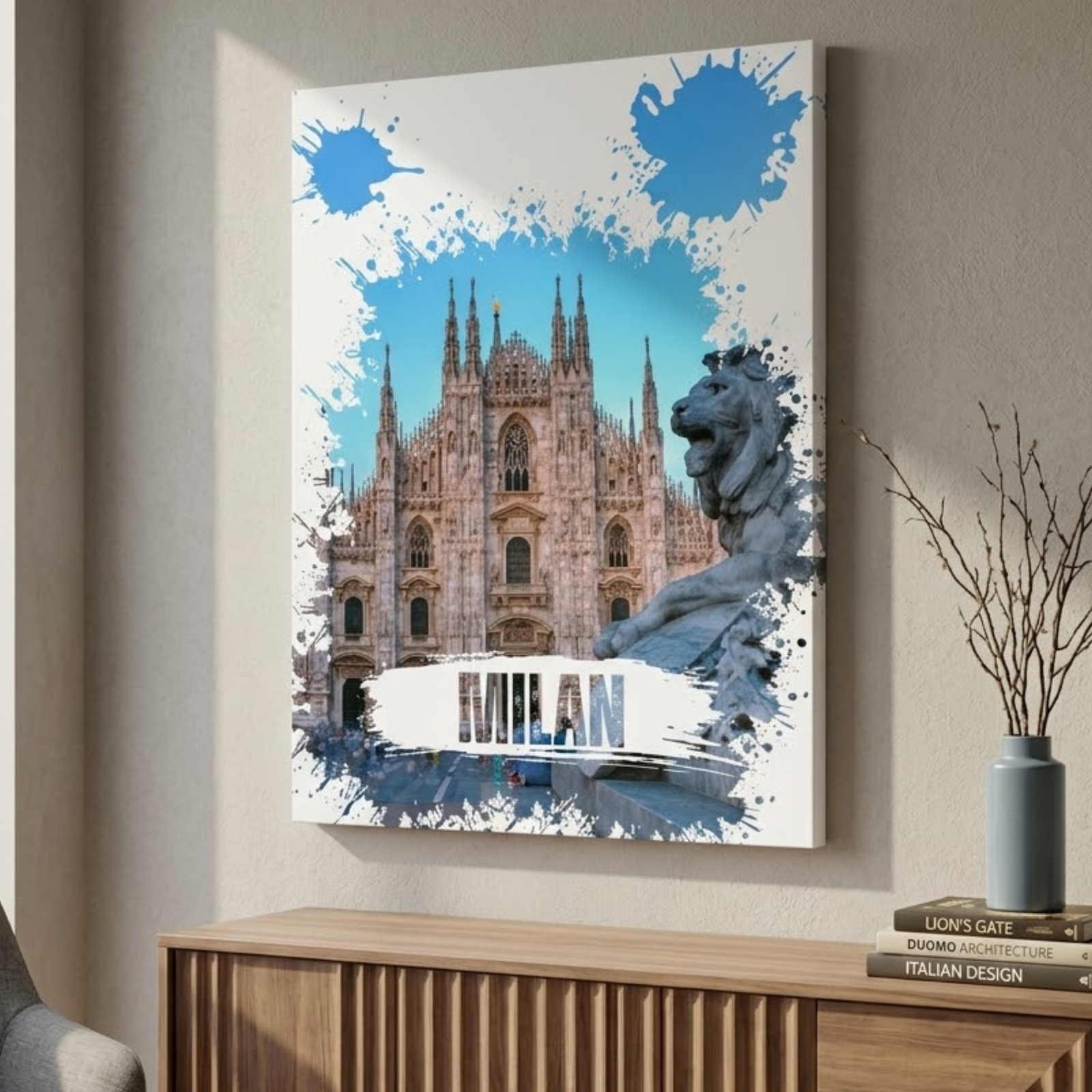 Milan Cathedral Canvas, 3D Canvas Wall Art, Housewarming Gift, Colorful Wall Art, 6 Sizes Canvas, Cotton Canvas Wall Art, Watercolor Art - Image 6