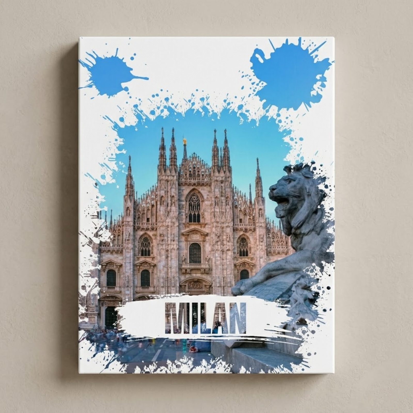 Milan Cathedral Canvas, 3D Canvas Wall Art, Housewarming Gift, Colorful Wall Art, 6 Sizes Canvas, Cotton Canvas Wall Art, Watercolor Art - Image 12