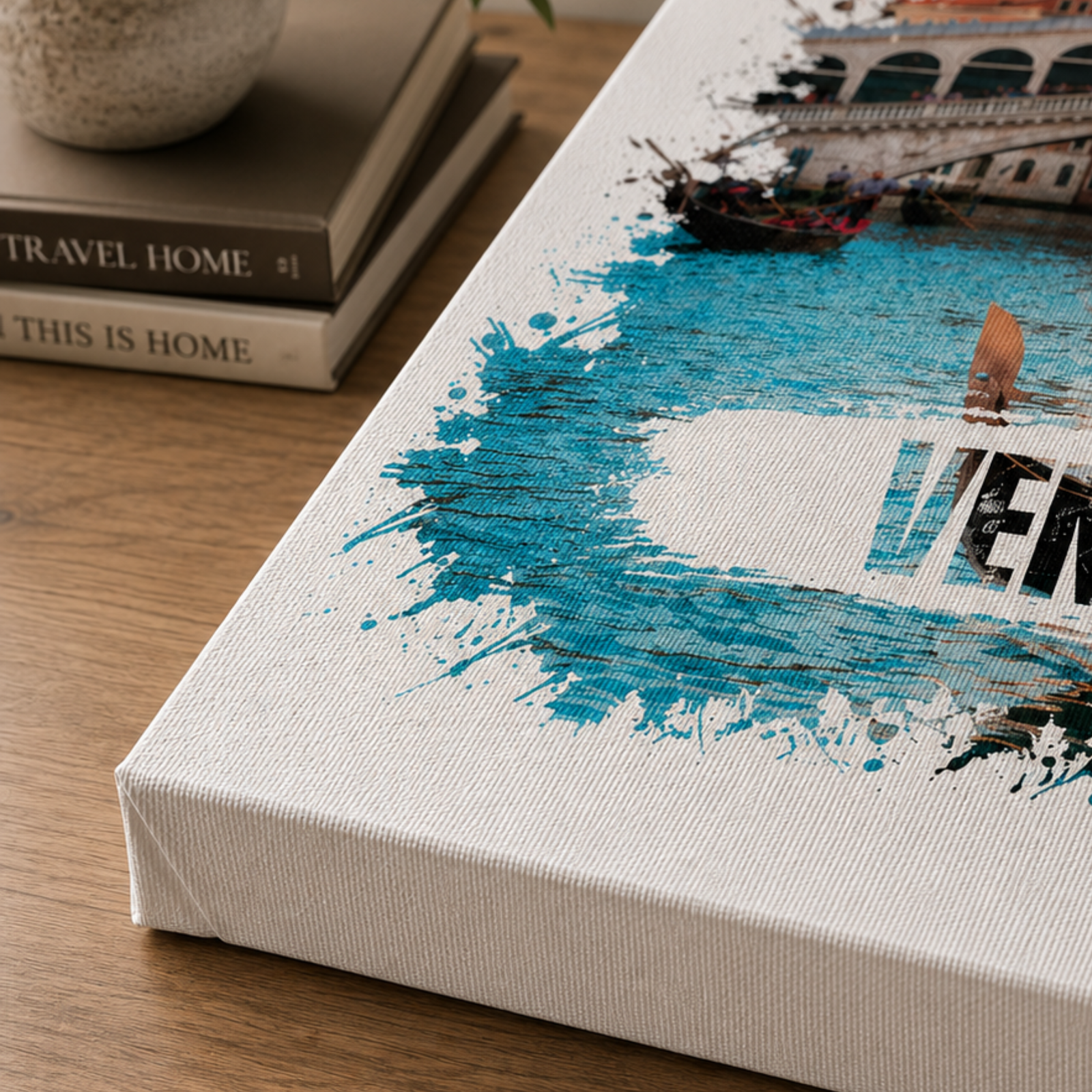 Venice Rialto Bridge Canvas, Watercolor Splash Wall Art, Italian Decoration, Italy Wall Art, Venice Bridge, Home Decoration, Canvas Wall Art - Image 6
