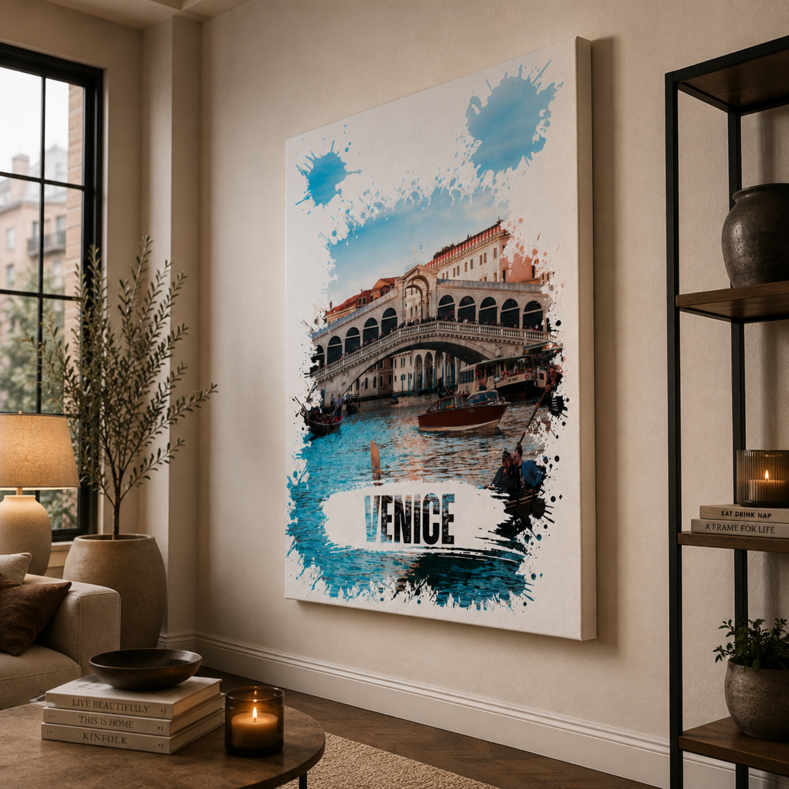 Venice Rialto Bridge Canvas, Watercolor Splash Wall Art, Italian Decoration, Italy Wall Art, Venice Bridge, Home Decoration, Canvas Wall Art - Image 12
