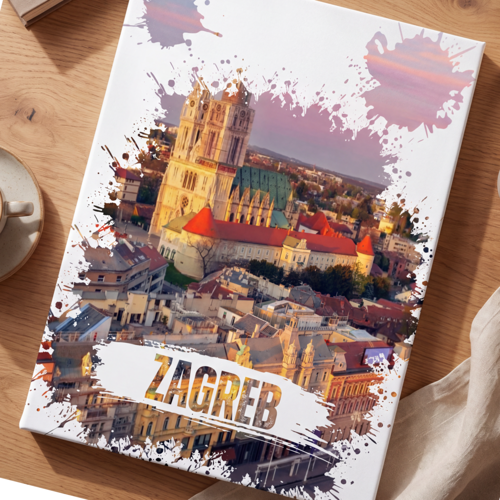 Zagreb Wall Art, Cathedral Canvas Wall Art, Matte Stretched Canvas Art, Croatia Decoration, City View, Housewarming Gift, Artistic Canvas