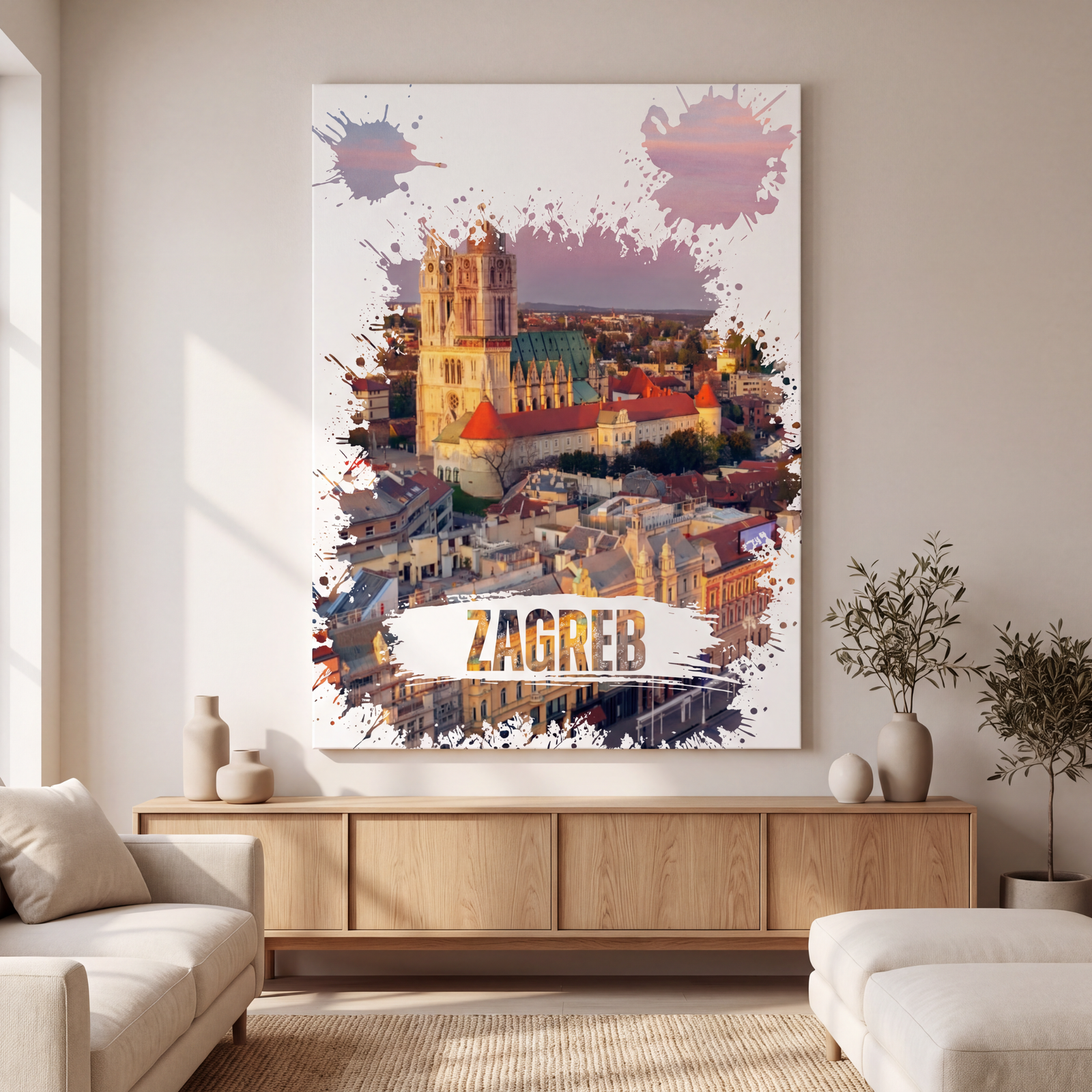 Zagreb Wall Art, Cathedral Canvas Wall Art, Matte Stretched Canvas Art, Croatia Decoration, City View, Housewarming Gift, Artistic Canvas - Image 3