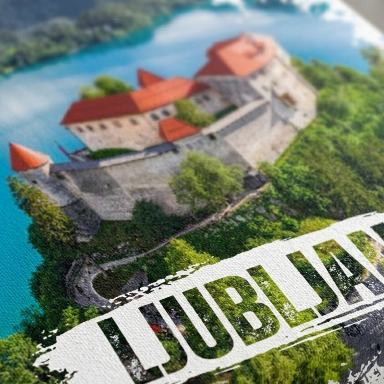 Ljubljana Watercolor Printed Canvas, Slovenia Wall Art, Green Country, City View, Home Decoration, Living Room Wall Decor, Cotton Canvas - Image 13