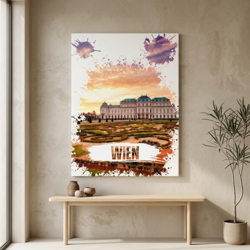 Vienna Belvedere Palace Canvas Art, Wien City Wall Decor, Living Room Decoration, Bedroom Wall Art, Office Gift, Housewarming, Traveler Gift