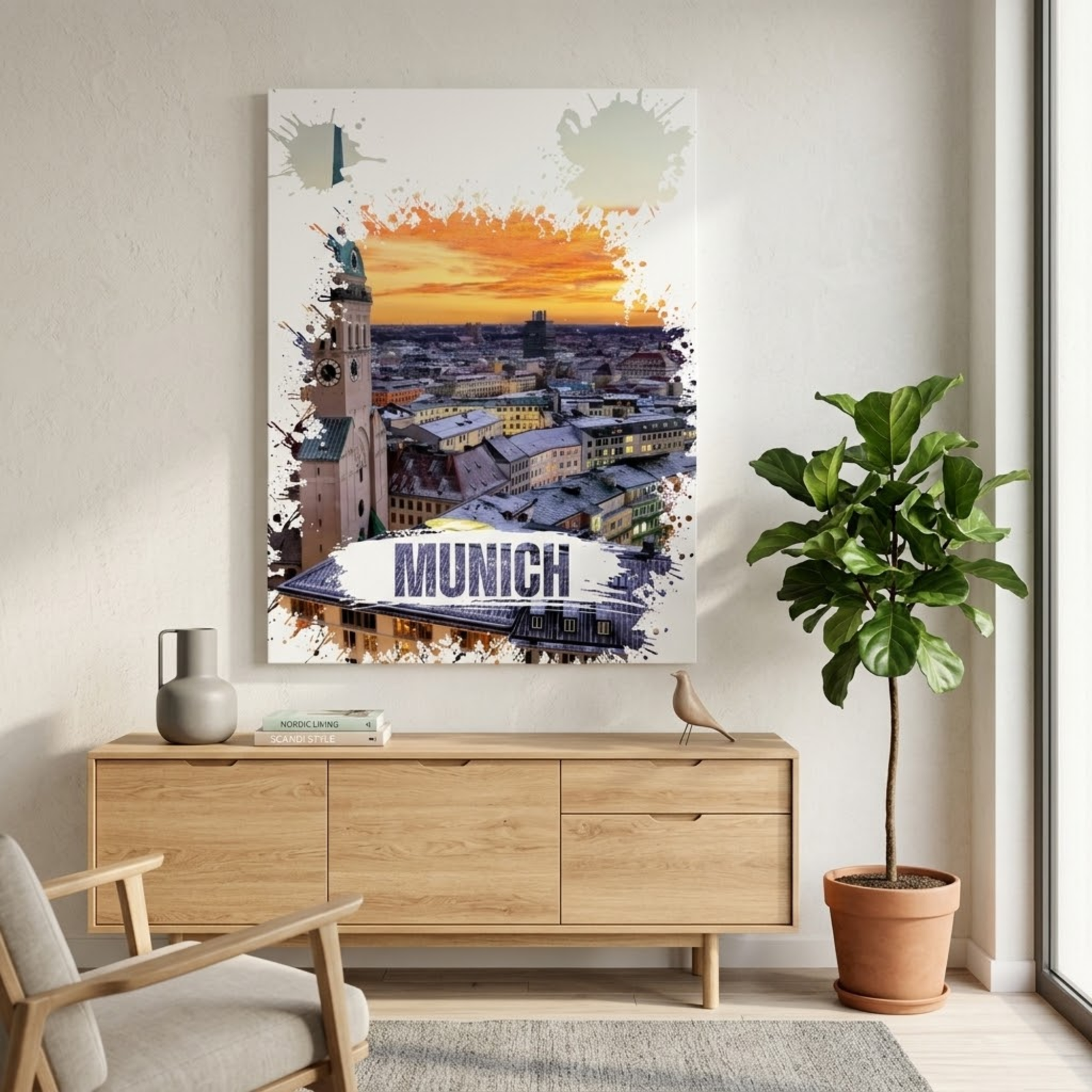 Munich Cityscape Canvas Wall Art, Wall Decoration, Munchen Town Hall, German Wall Art, Home Decoration, Bedroom Wall Art, New House Gift - Image 6