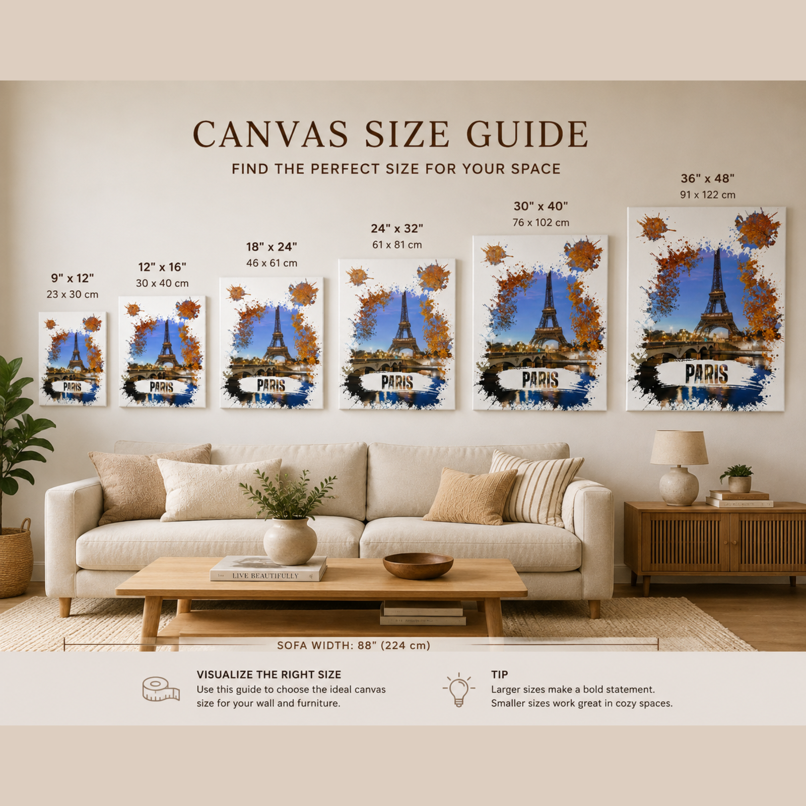 Eiffel Tower Wall Art, Paris City Canvas, Wall Decoration, Capital City Canvas, Housewarming Gift, New Home Gift, Home Decoration, Xmas Gift - Image 2
