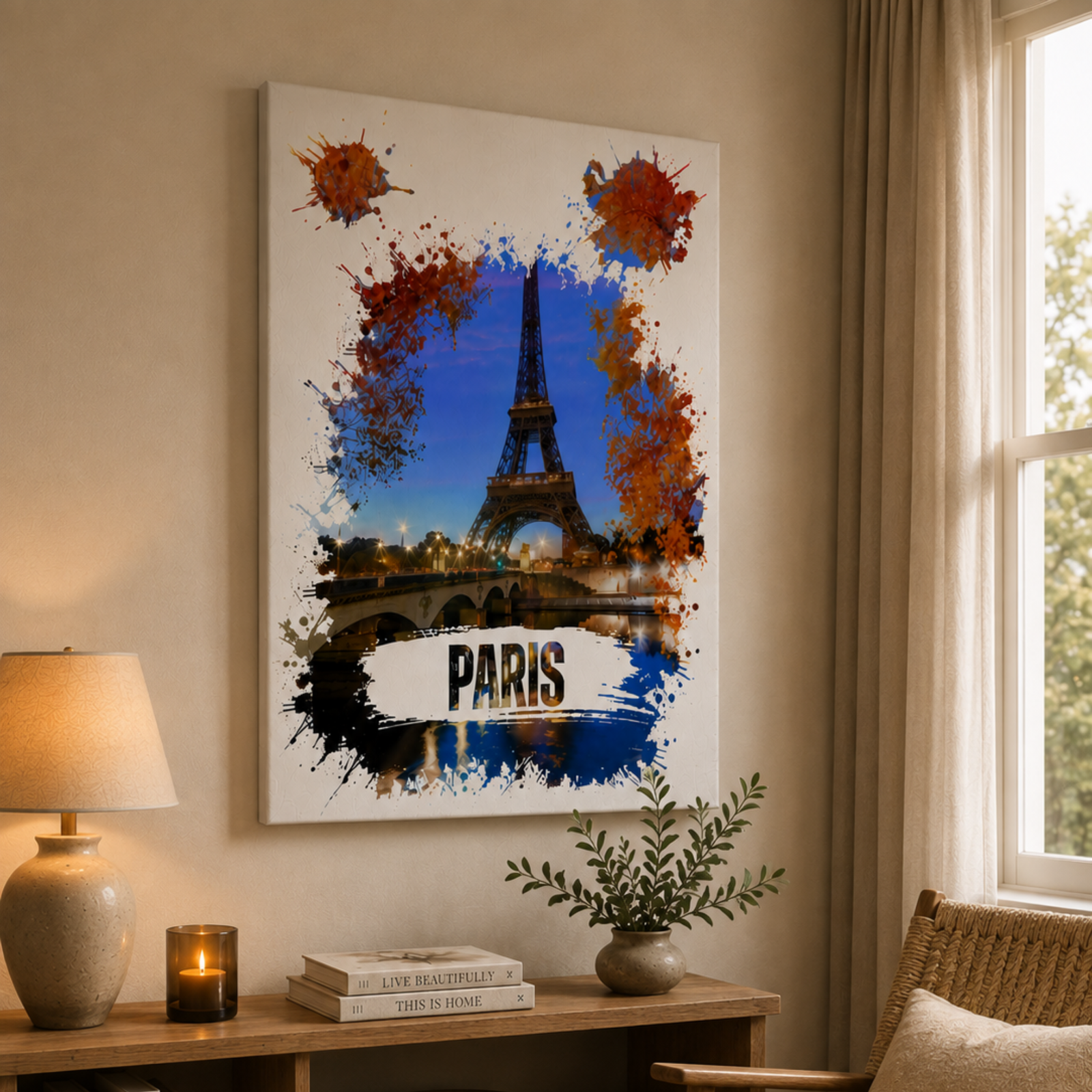 Eiffel Tower Wall Art, Paris City Canvas, Wall Decoration, Capital City Canvas, Housewarming Gift, New Home Gift, Home Decoration, Xmas Gift - Image 3