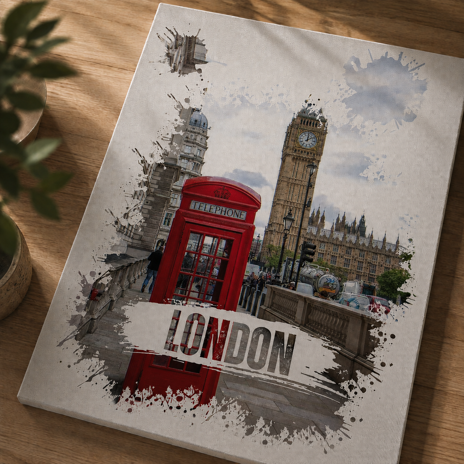 London Matte Canvas, Stretched Wall Art, 1.25" Depth, 6 Sizes, Canvas Wall Art, Housewarming, Living Room Decor, Home Decoration, Xmas Gift