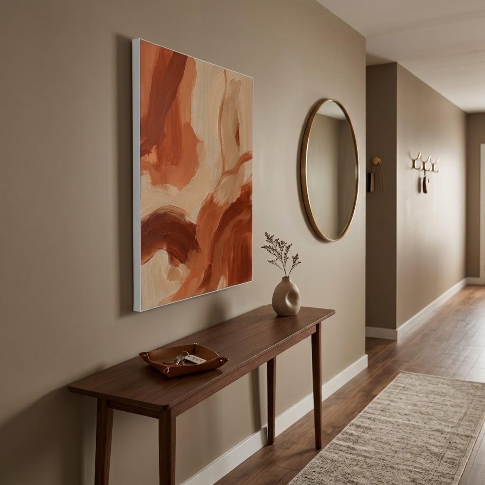 Warm Earthtone Canvas Wall Art, Abstract Living Room Decor, Dining Room Decoration, Modern Wall Decoration, 3D Bedroom Wallpaper, Modern Art - Image 9
