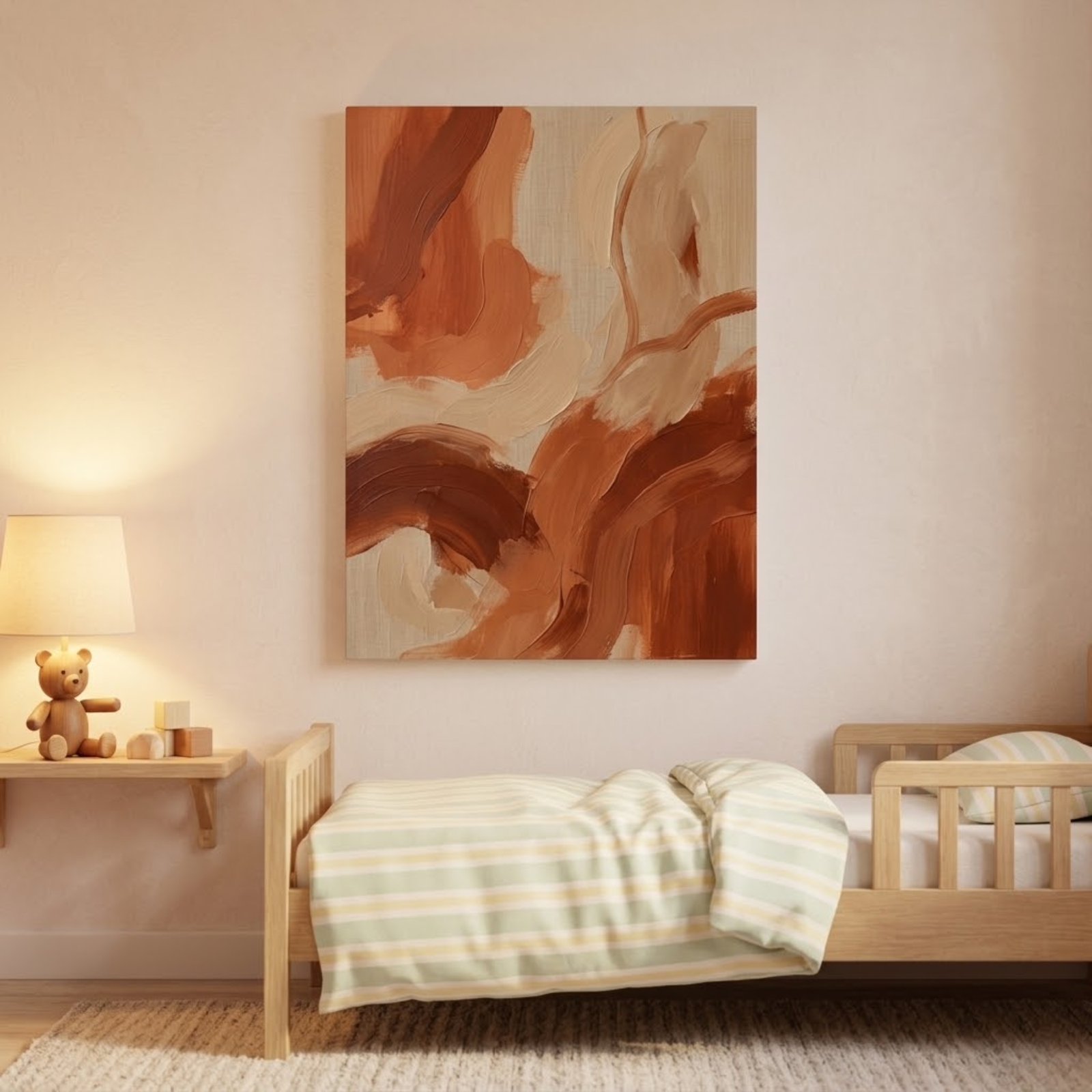 Warm Earthtone Canvas Wall Art, Abstract Living Room Decor, Dining Room Decoration, Modern Wall Decoration, 3D Bedroom Wallpaper, Modern Art - Image 11