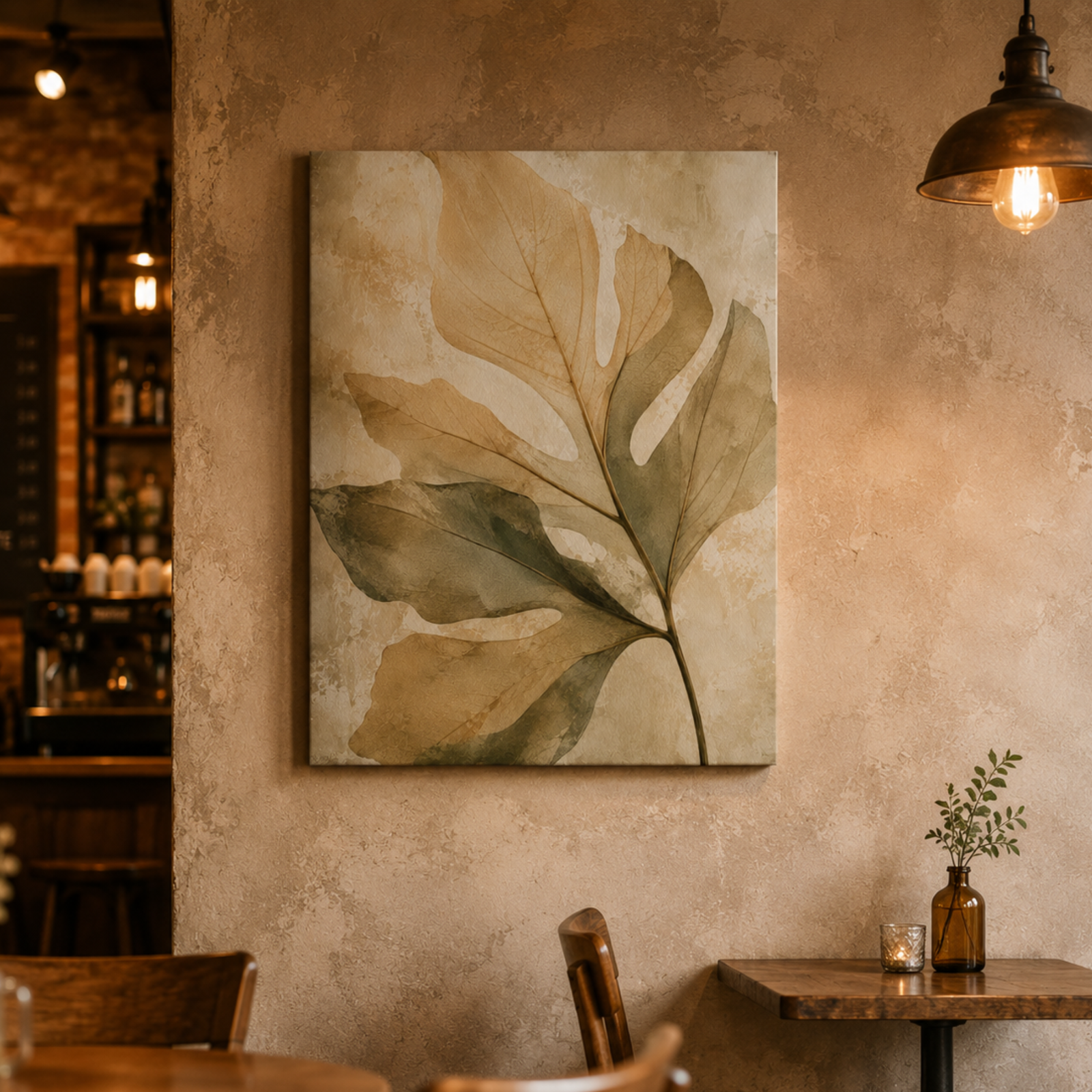 Neutral Leaf Wall Art, Printed Canvas Wall Decor, Abstract Wall Art, Watercolor Printed, Botanical Living Room Decoration, Nursery Wall Art - Image 5