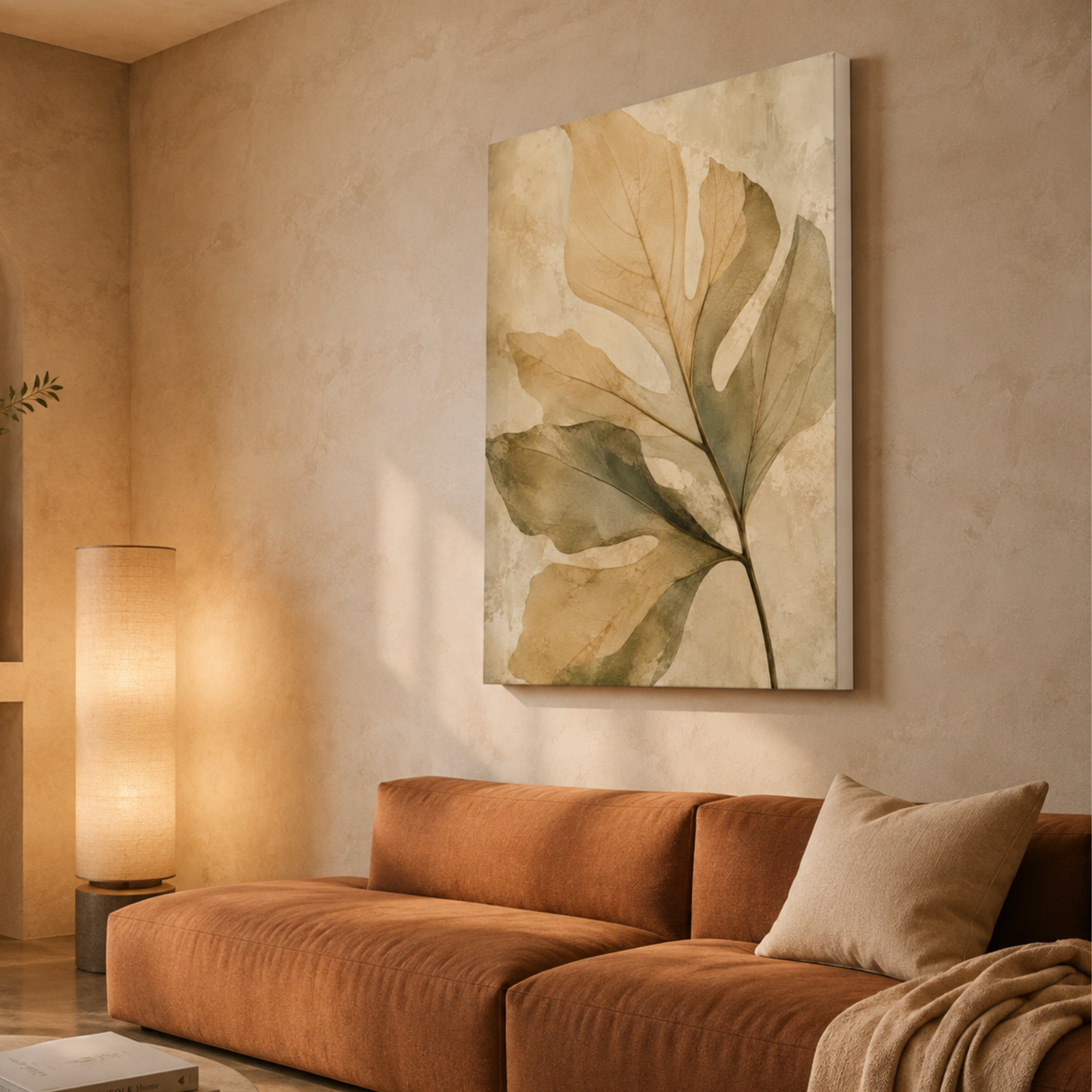 Neutral Leaf Wall Art, Printed Canvas Wall Decor, Abstract Wall Art, Watercolor Printed, Botanical Living Room Decoration, Nursery Wall Art - Image 11