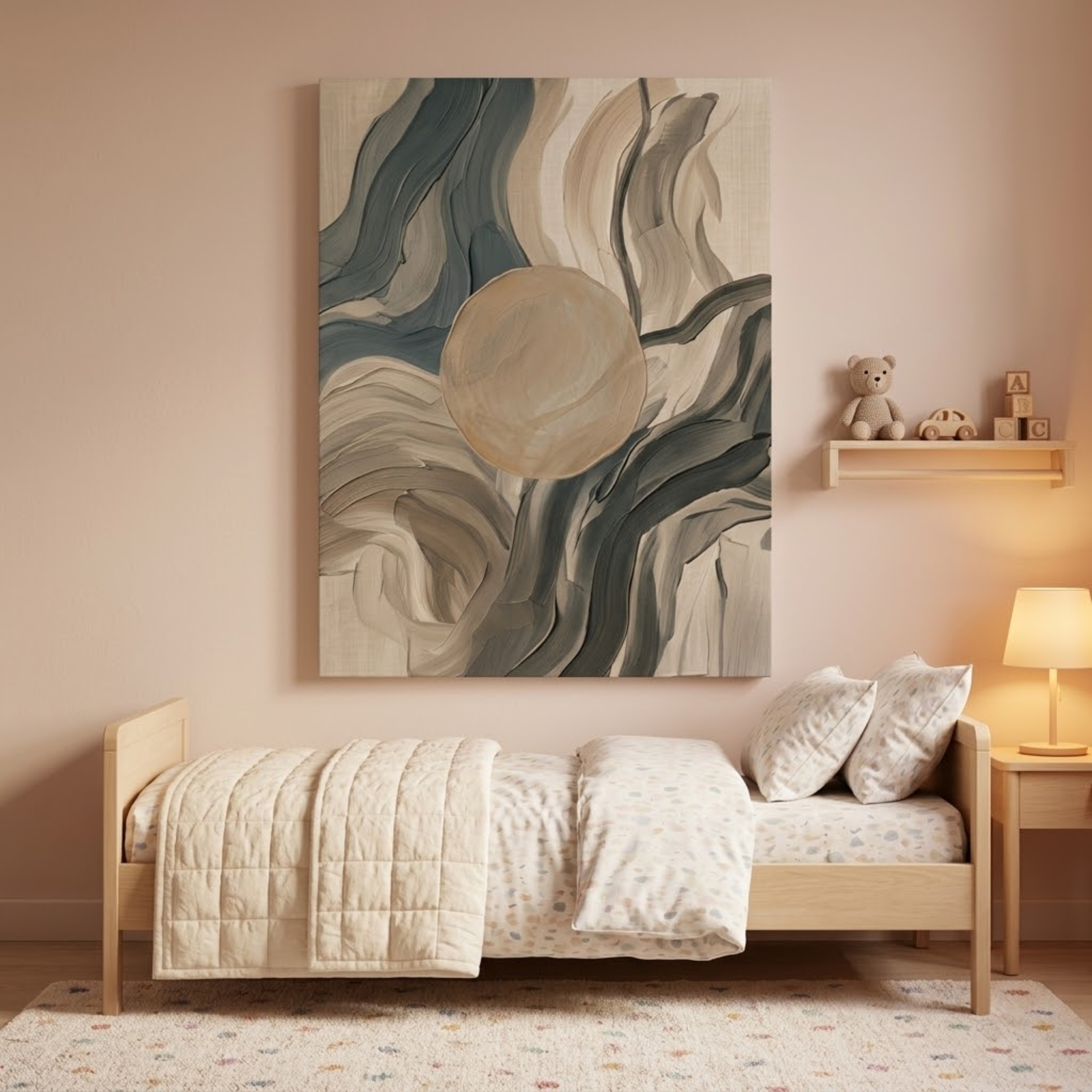 Living Room Wall Decor, Abstract Wall Art, Earth Tone Canvas, Minimalist Home Decor, Swirl Art, Green Wall Decoration, Boho Wall Art - Image 8