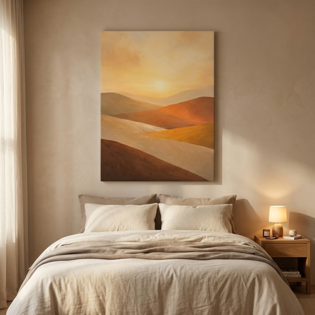 Desert Landscape Wall Art, Abstract Sunset Wall Decor, Living Room Wall Decor, Bedroom Murals, Canvas Wall Art, Minimal Kitchen, Boho Art