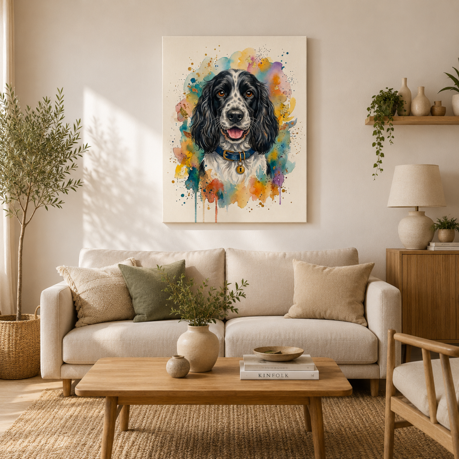 English Cocker Spaniel Canvas Wall Art, Black and White Cocker Spaniel, Pet Supply, 3D Pet Portrait, Cocker Spaniel Poster, Canvas Wall Art - Image 5
