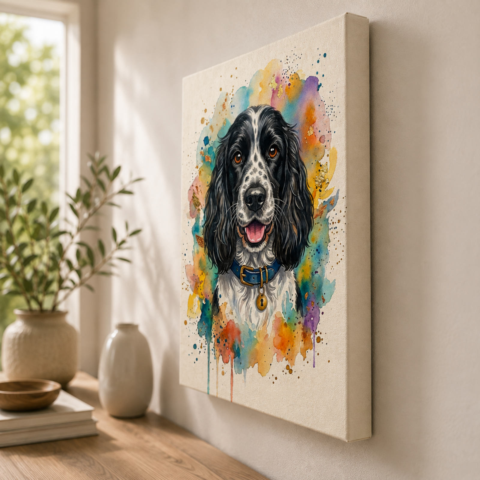 English Cocker Spaniel Canvas Wall Art, Black and White Cocker Spaniel, Pet Supply, 3D Pet Portrait, Cocker Spaniel Poster, Canvas Wall Art - Image 7