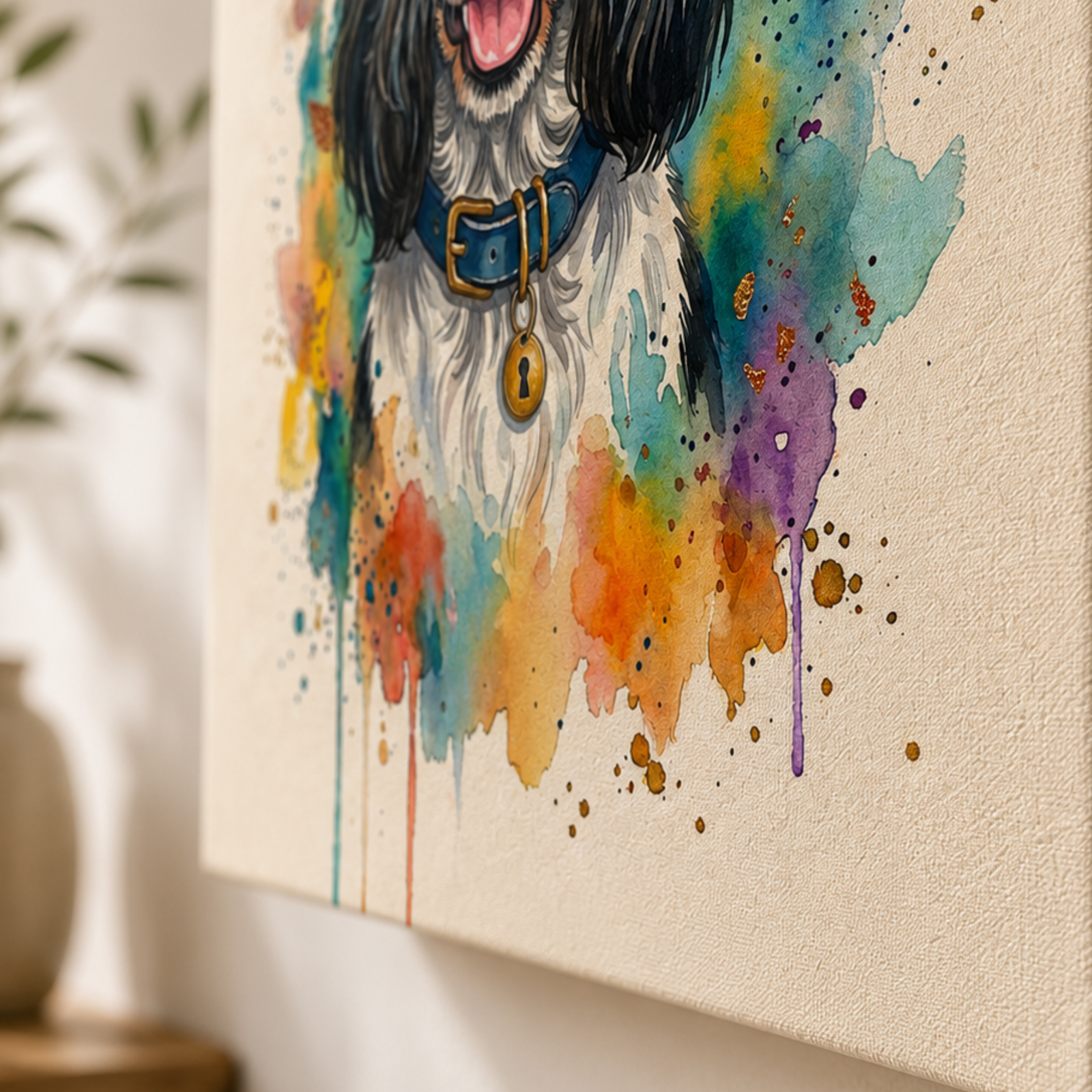 English Cocker Spaniel Canvas Wall Art, Black and White Cocker Spaniel, Pet Supply, 3D Pet Portrait, Cocker Spaniel Poster, Canvas Wall Art - Image 9
