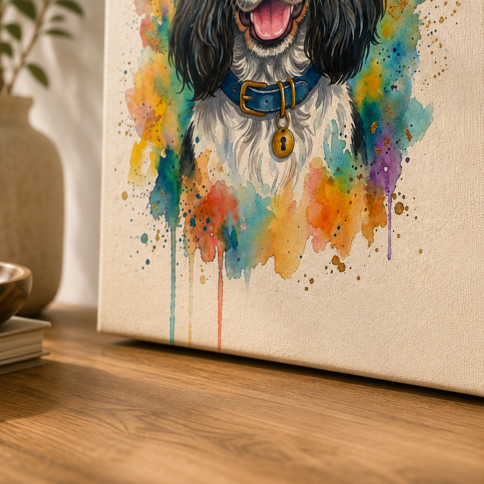 English Cocker Spaniel Canvas Wall Art, Black and White Cocker Spaniel, Pet Supply, 3D Pet Portrait, Cocker Spaniel Poster, Canvas Wall Art - Image 10